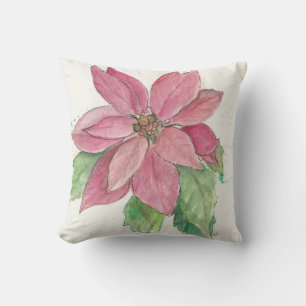 Poinsettia-Design auf einem Throw-Kissen Kissen