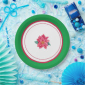 Poinsettia Design Weihnachtsgeschenke für Party Pappteller (Party)