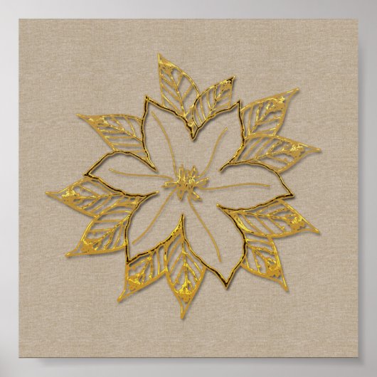 Poinsettia Dezember-Blume Poster (Vorne)