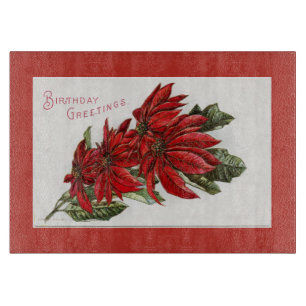 Poinsettia Dezember Geburtstag Schneidebrett