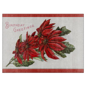 Poinsettia Dezember Geburtstag Schneidebrett