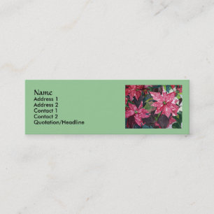 Poinsettia-dünne Visitenkarten Mini Visitenkarte