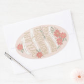 Poinsettia Einkäufe und Banner Ovaler Aufkleber (Umschlag)