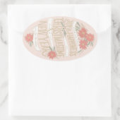 Poinsettia Einkäufe und Banner Ovaler Aufkleber (Tasche)