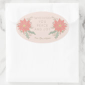 Poinsettia Einkäufe und Banner Ovaler Aufkleber (Tasche)