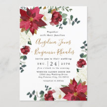 Poinsettia Elegant Red Gold White Floral Wedding