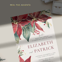 Poinsettia Elegante Christmas Winter Gold Wedding