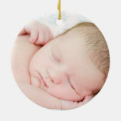 Poinsettia Elephant Baby's 1. Keramik Ornament (Hinten)