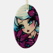 Poinsettia-Elf-Fantasie-Kunst durch Hannah Lynn Keramikornament (Rechts)