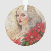 Poinsettia-Engel-Ornament Ornament (Rückseite)