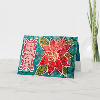 Poinsettia-Fa-Lala Weihnachtsgrüße Feiertagskarte