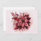 Poinsettia Fairy Postkarte (Vorne/Hinten)