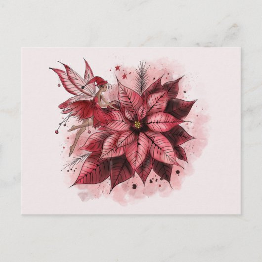 Poinsettia Fairy Postkarte (Vorderseite)