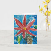 Poinsettia Faltkarte Karte (Gelbe Blume)