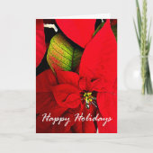 Poinsettia-Feiertags-Grüße Feiertagskarte (Vorderseite)