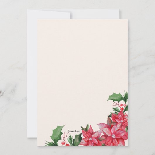 Poinsettia-Feiertags-Party Einladung (Rückseite)