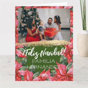 Poinsettia Feliz Navidad Foto Karte