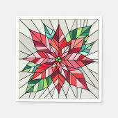 Poinsettia Festes Glas Florals Decoupage Serviette (Vorderseite)