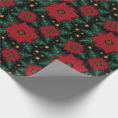 Poinsettia festes Wrapping Paper Geschenkpapier (Ecke)
