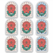 Poinsettia Festgläser Aufkleber (Vorderseite)