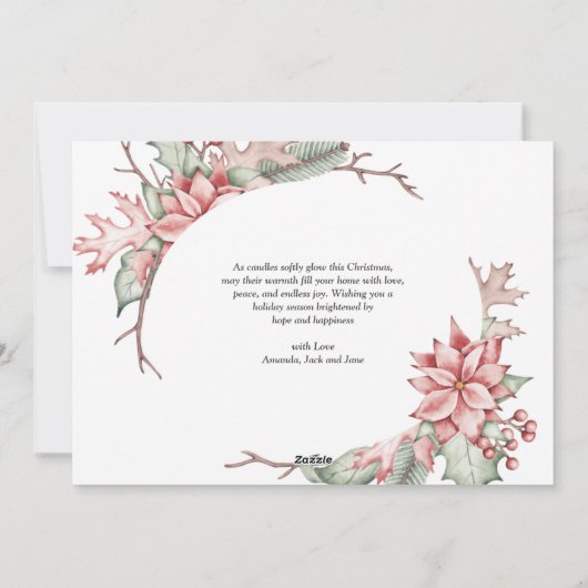 Poinsettia Festive Candle Arch Foto Weihnachten (Rückseite)