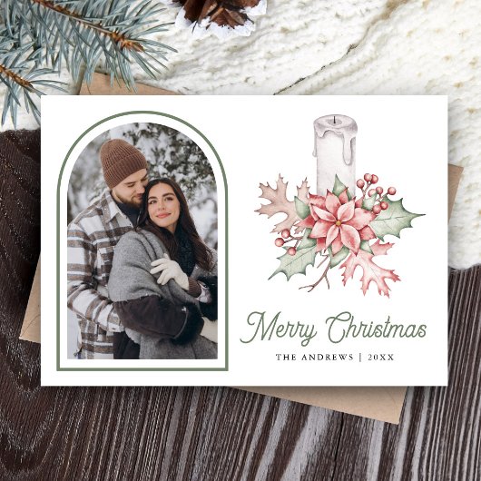 Poinsettia Festive Candle Arch Foto Weihnachten