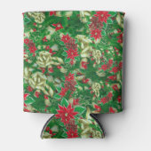 Poinsettia Fir Blätter Ribbons Blumenweihnachtsfes Dosenkühler (Vorderseite)