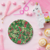 Poinsettia Fir Blätter Ribbons Blumenweihnachtsfes Pappteller (Party)