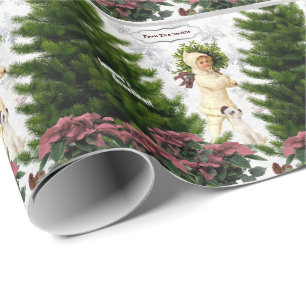 Poinsettia-Fliesen-Geschenk-Verpackung Geschenkpapier