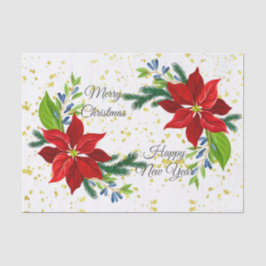 Poinsettia Floral Bouquet, Decoupage Christmas Seidenpapier