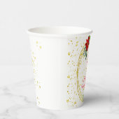 Poinsettia Floral Bouquet, frohe Weihnachten Pappbecher (Rechts)