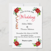 Poinsettia Floral Bouquet, Hochzeit Einladung (Vorderseite)