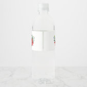 Poinsettia Floral Bouquet, Wasserflaschenetikett (Rückseite)