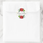 Poinsettia Floral Bouquet, Weihnachten Runder Aufkleber (Tasche)