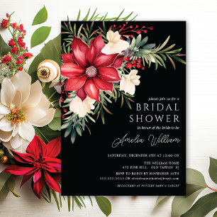 Poinsettia Floral Brautparty Einladung