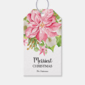 Poinsettia Floral Christmas Holiday Favor Geschenkanhänger (Vorderseite)