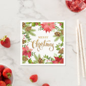 Poinsettia Floral Christmas | Urlaub Serviette (Beispiel)