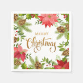 Poinsettia Floral Christmas | Urlaub Serviette (Vorderseite)