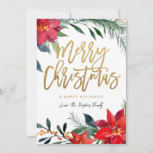 Poinsettia Floral Frohe Weihnachten (Vorderseite)