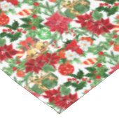 Poinsettia Floral Gold Bells Weihnachten Tischdecke (Schrägansicht)