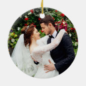 Poinsettia Floral Gold Erste Weihnachtsfeier | FOT Keramik Ornament (Hinten)