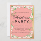 Poinsettia Floral Gold Glitzer Pink Weihnachten Einladung (Vorderseite)