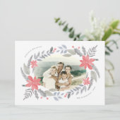 Poinsettia Floral Hand gezeichnet Holiday Garland (Stehend Vorderseite)