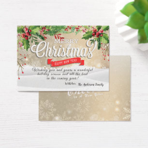 Poinsettia Floral Holiday Christmas Wunschkarte