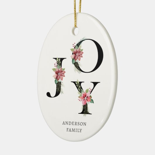 Poinsettia Floral Letters Holiday Monogram Keramik Ornament (Links)