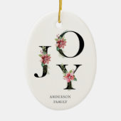 Poinsettia Floral Letters Holiday Monogram Keramik Ornament (Vorne)