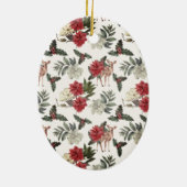 Poinsettia Floral Letters Holiday Monogram Keramik Ornament (Hinten)
