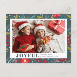 Poinsettia Floral Pattern Joyful Foto Weihnachten