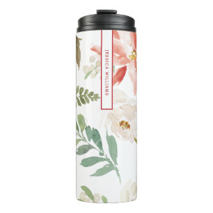 Poinsettia Floral Thermal Tumbler Thermosbecher