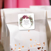 Poinsettia Floral Vielen Dank für Ihr Interesse | Quadratischer Aufkleber